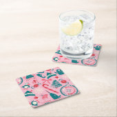 Elf Holiday Gerahmt Icon Muster Rechteckiger Pappuntersetzer (Vor Ort)