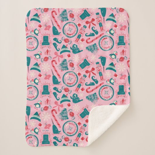 Elf Holiday Gerahmt Icon Muster Sherpadecke (Vorderseite)