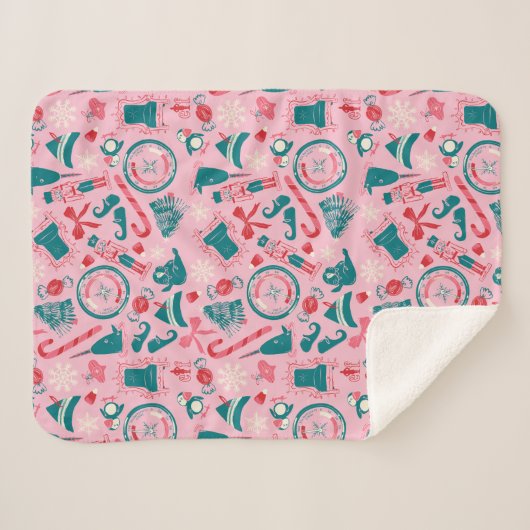 Elf Holiday Gerahmt Icon Muster Sherpadecke (Vorderseite (Horizontal))