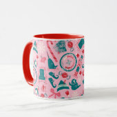 Elf Holiday Gerahmt Icon Muster Tasse (Vorderseite Links)