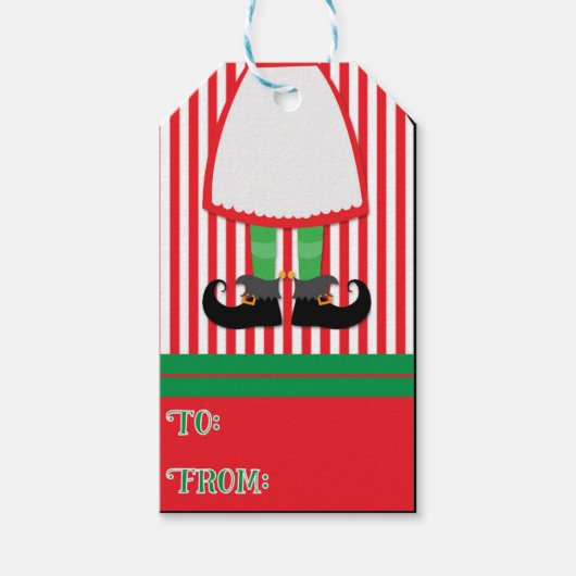 Elf Holiday Gift Tags Geschenkanhänger (Vorderseite)