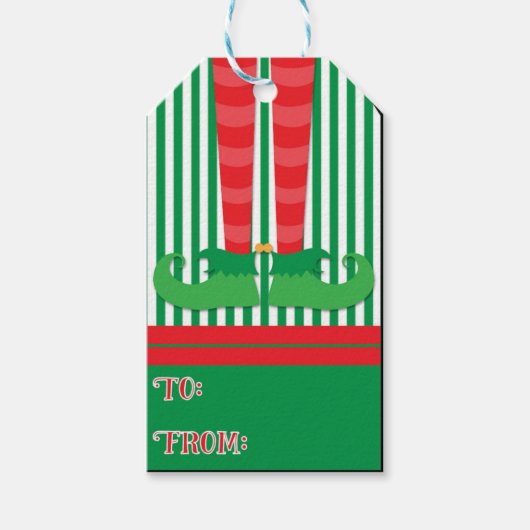 Elf Holiday Gift Tags Geschenkanhänger (Vorderseite)