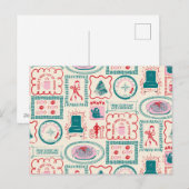 Elf Holiday Icon Muster Feiertagspostkarte (Vorne/Hinten)