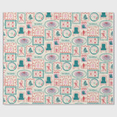 Elf Holiday Icon Muster Geschenkpapier (Flach)