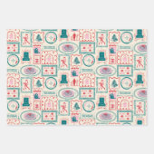 Elf Holiday Icon Muster Geschenkpapier Set (Vorderseite 3)