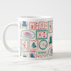 Elf Holiday Icon Muster Jumbo-Tasse
