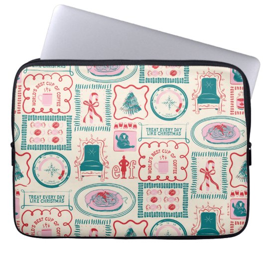 Elf Holiday Icon Muster Laptopschutzhülle (Vorderseite)