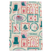 Elf Holiday Icon Muster Mittlere Geschenktüte (Vorderseite)