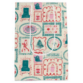 Elf Holiday Icon Muster Mittlere Geschenktüte (Rückseite)