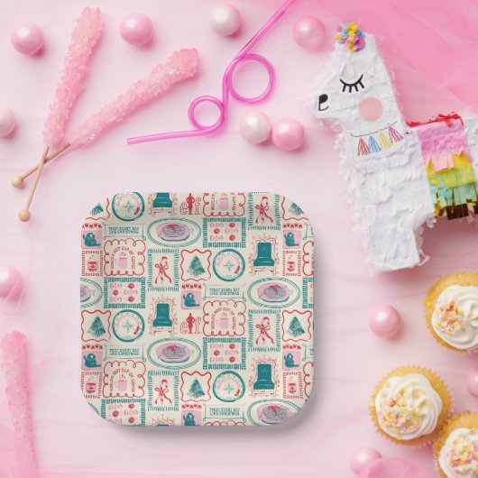 Elf Holiday Icon Muster Pappteller (Party)