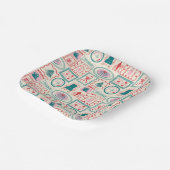 Elf Holiday Icon Muster Pappteller (Gewinkelt)