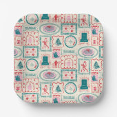 Elf Holiday Icon Muster Pappteller (Vorderseite)