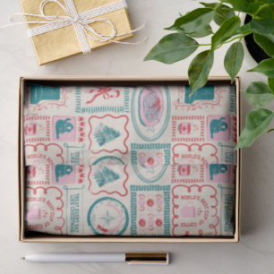 Elf Holiday Icon Muster Seidenpapier