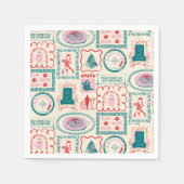 Elf Holiday Icon Muster Serviette (Vorderseite)