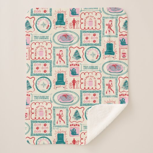 Elf Holiday Icon Muster Sherpadecke (Vorderseite)