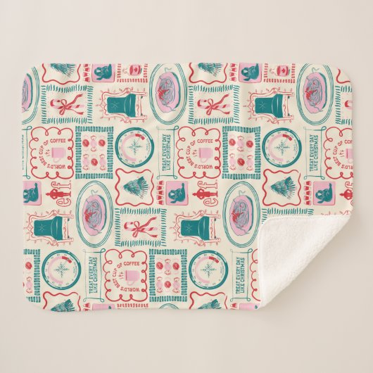 Elf Holiday Icon Muster Sherpadecke (Vorderseite (Horizontal))