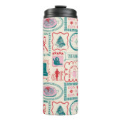 Elf Holiday Icon Muster Thermosbecher (Vorderseite)