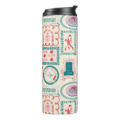 Elf Holiday Icon Muster Thermosbecher (Nach links gedreht)