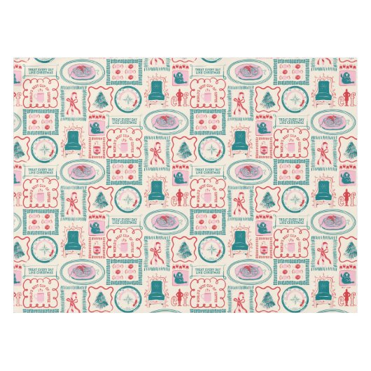 Elf Holiday Icon Muster Tischdecke (Vorderseite (Horizontal))