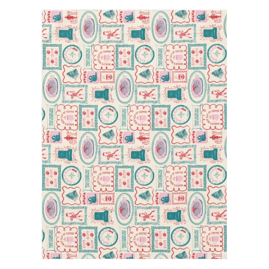 Elf Holiday Icon Muster Tischdecke (Vorderseite)