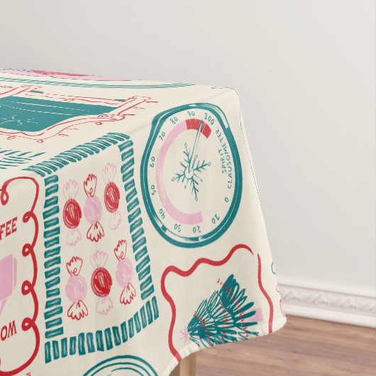 Elf Holiday Icon Muster Tischdecke (Beispiel)