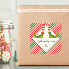 Elf Homemade Goods Holiday Baking Personalisiert Quadratischer Aufkleber