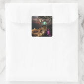 Elf House Quadratischer Aufkleber (Tasche)