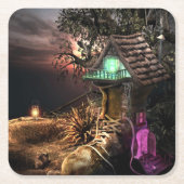 Elf House Rechteckiger Pappuntersetzer (Vorderseite)