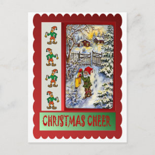 Elf im Briefkasten Feiertagspostkarte