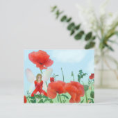 Elf im Mohn Postkarte (Stehend Vorderseite)