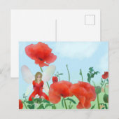Elf im Mohn Postkarte (Vorne/Hinten)