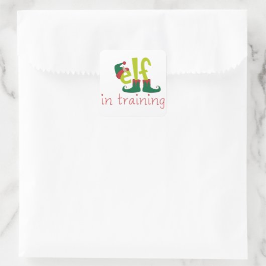 Elf in Ausbildung Quadratischer Aufkleber (Tasche)