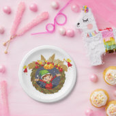 Elf in einem Weihnachtskreidepapier Teller (Party)