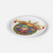 Elf in einem Weihnachtskreidepapier Teller (Schrägansicht)