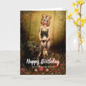 Elf in the Woods Fantasy Birthday Card Karte (Gelbe Blume)