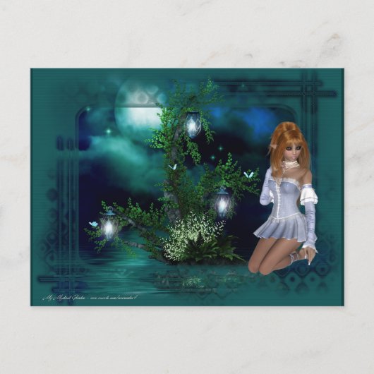 Elf Island Fantasy Design Postkarte (Vorderseite)
