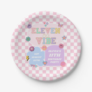 Elf ist eine Vibe Preppy Patch 11. Geburtstagspart Pappteller