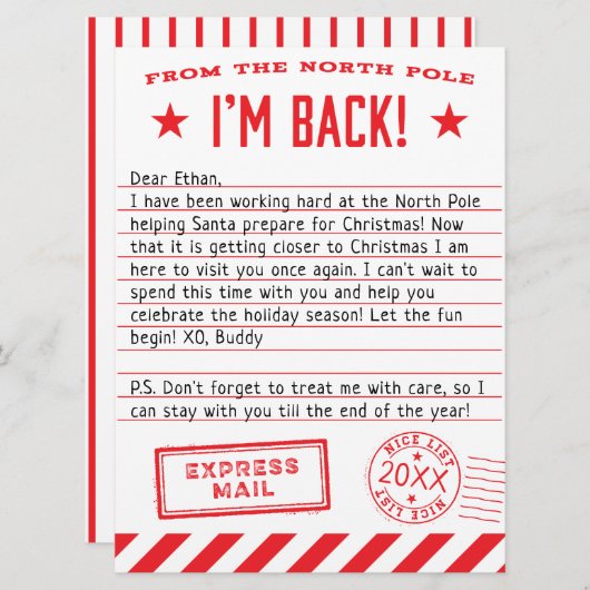 Elf ist zurück feiertagskarte (Vorne/Hinten)
