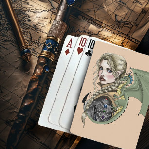 Elf-Krieger-Drache Fantasy Magisches Mittelalter P Spielkarten