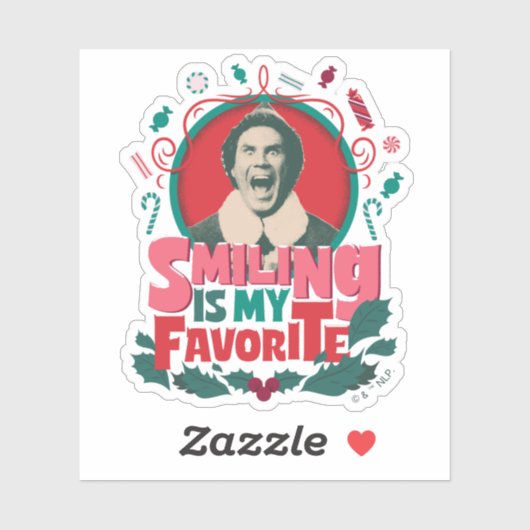Elf - Lächeln ist mein Favorit Aufkleber (Blatt)