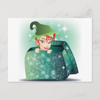 Elf lächeln postkarte