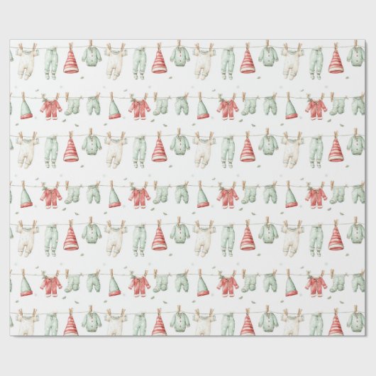 Elf Laundry Pattern Geschenkpapier (Flach)