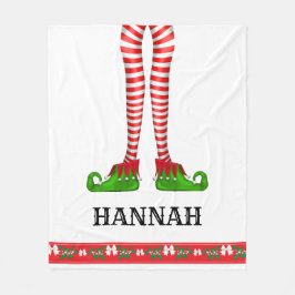 Elf Leg Child's Personalisiertes Weihnachtsblanket Fleecedecke