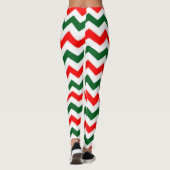 ELF-LEGGINGS ZICKZACK MUSTER ROT UND GRÜN LEGGINGS (Rückseite)