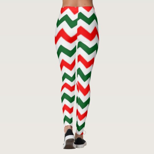 ELF-LEGGINGS ZICKZACK MUSTER ROT UND GRÜN LEGGINGS (Rückseite)