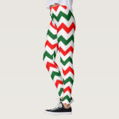 ELF-LEGGINGS ZICKZACK MUSTER ROT UND GRÜN LEGGINGS (Links)
