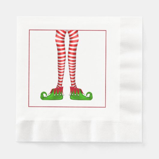 Elf Legs Christmas Napkins Serviette (Vorderseite)