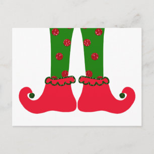 Elf Legs Christmas Postcard Feiertagspostkarte