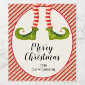 Elf Legs Christmas Weinetikett (Einzelnes Label)