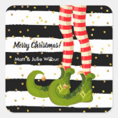 Elf Legs Small Quadratischer Aufkleber (Vorderseite)